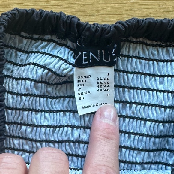 VENUS Black and White Striped Dress - Picture 2 of 3